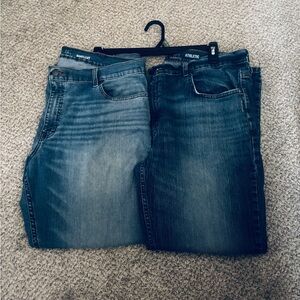 2 for 1 bundle of mens 40X30 Denim bootcut jeans dark and medium wash